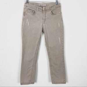 Yaya Woman Light Tan Mid Rise Capri Jeans